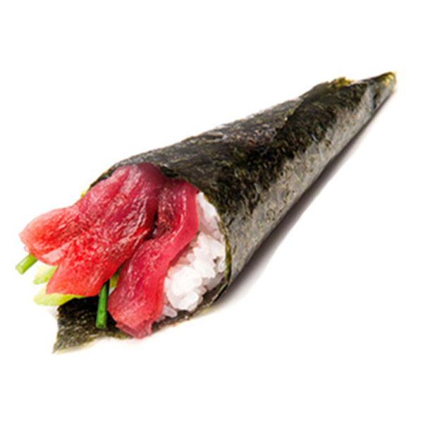 Atún con aguacate, salsa mayonesa, sésamo